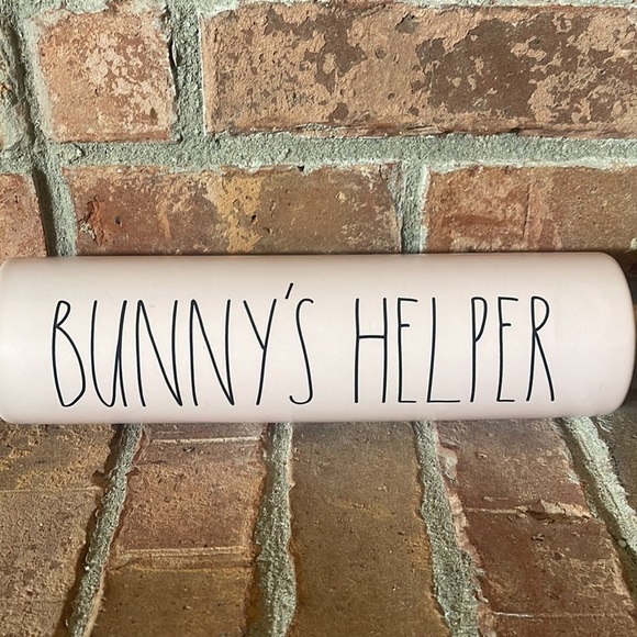 Rae Dunn Bunny's Helper Light Pink Rolling Pin - Picture 2 of 4